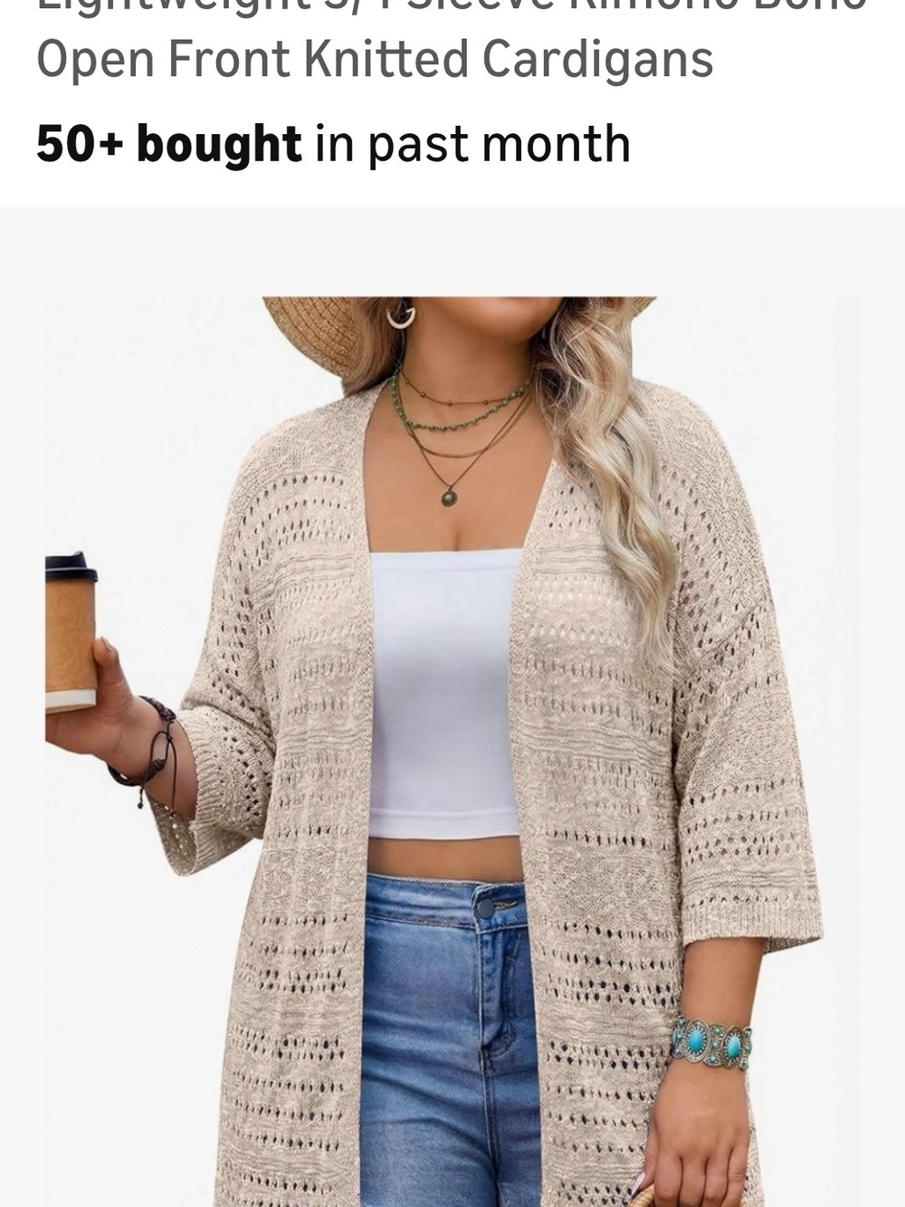 Open-Front Cream Knit Cardigan Sweater - Picture 1 of 1